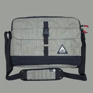 OGIO Messenger Bag Gray/Green EUC Adjustable Strap Laptop Computer Work‎ School